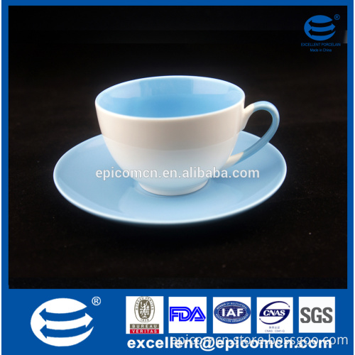 customized new bone color glazed tea set with cup&plate